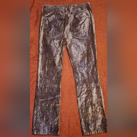 FREE PEOPLE Womens Crushed Velvet Ankle Straight Jean Pants Sz 25 Plum NWOT - Picture 4 of 7